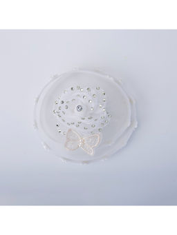 Choko - Enchanted Butterfly Pearl Birthday Hair Clip for Baby Girls - White