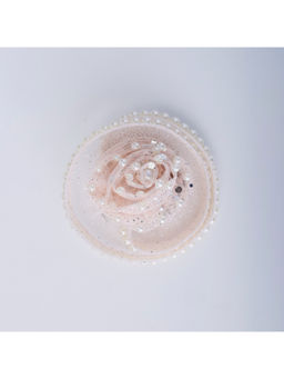 Choko - Glitter Pearl Mesh Hairclip for Girls – Beige Festive & Wedding Wear