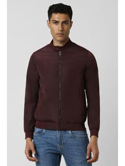 Van Heusen - Men Maroon Solid Casual Jacket