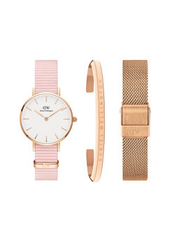 Daniel Wellington - Rosewater 28mm White Dial Watch Women Gift Set (Set of 3)
