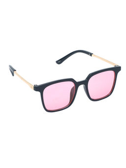 Spiky - Black Frame Pink Lens Rectangle UV Protection Sunglass 2957_BLK_PINK
