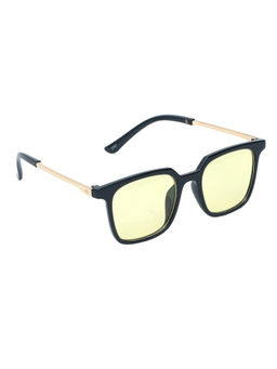 Spiky - Black Frame Yellow Lens Rectangle UV Protection Sunglass 2957_BLK_YLW