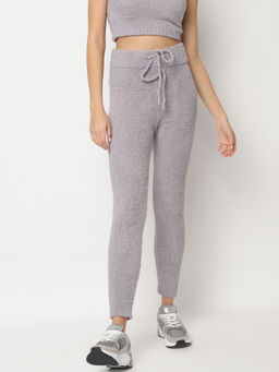 Missguided - Recycled Grey Fluffy Knit Joggers