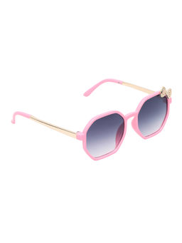 Spiky - Pink Frame Grey Lens Square UV Protection Sunglass 2958_PINK_GRY