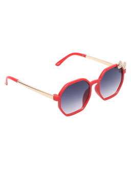 Spiky - Red Frame Grey Lens Square UV Protection Sunglass 2958_RED_GRY