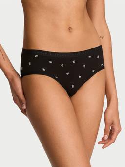 Victoria's Secret - Women Black Stretch Cotton Hiphugger Hipster Panty