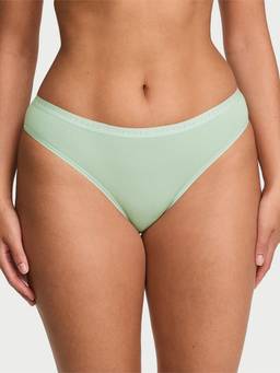Victoria's Secret - Women Green Stretch Cotton Bikini Panty
