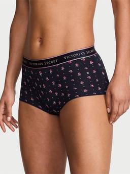 Victoria's Secret - Women Navy Blue Floral Printed Cotton Boyshorts