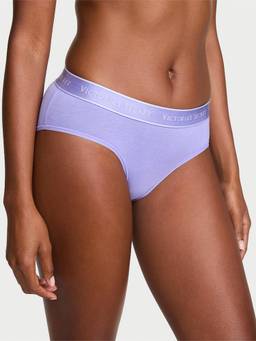 Victoria's Secret - Women Lavender Logo Cotton Hiphugger Hipster Panty