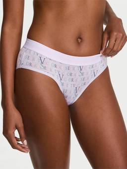 Victoria's Secret - Women White Logo Cotton Hiphugger Hipster Panty