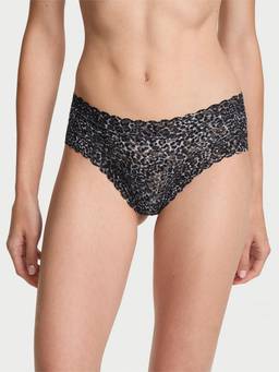 Victoria's Secret - Women Black Animal Printed Lace Brief Panty
