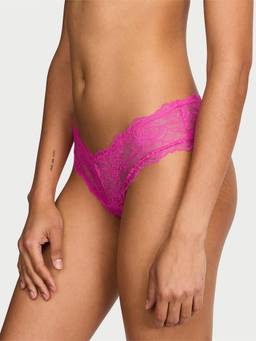 Victoria's Secret - Women Pink Very Sexy Rose Lace Thong (XS)