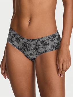 Victoria's Secret - Women Grey Floral Printed No-Show Cheeky Brief Panty
