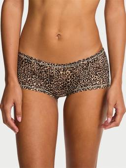 Victoria's Secret - Women Multi-Color Animal Printed Lace Low-Rise Boyshorts