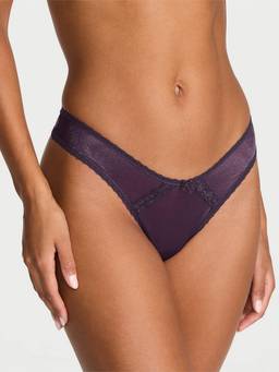 Victoria's Secret - Women Purple Self Design Sheer Shimmer Brazilian Thong