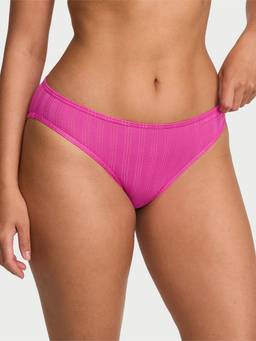 Victoria's Secret - Women Pink Textured Modal Ultra-Fine Bikini Panty