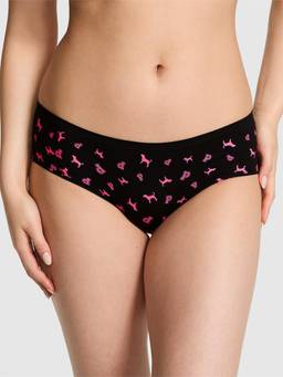 Victoria's Secret - Women Black Printed Seamless Hiphugger Hipster Panty