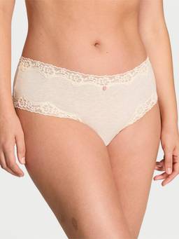 Victoria's Secret - Women Cream Lace-Waist Cheeky Brief Panty
