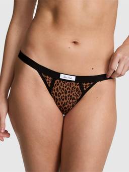 Victoria's Secret - Women Brown Animal Printed String Bikini Panty