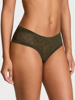 Victoria's Secret - Women Olive No-Show Snake Mesh Cheeky Brief Panty