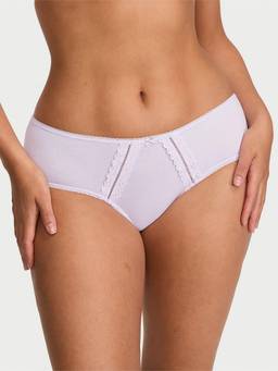 Victoria's Secret - Women Lavender Lace-Trim Hiphugger Hipster Panty