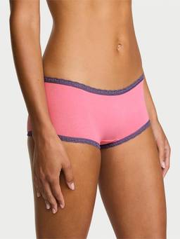 Victoria's Secret - Women Pink Cotton Lace Waist Boyshorts