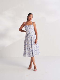 Roze - Blue Ava Floral Print Dress