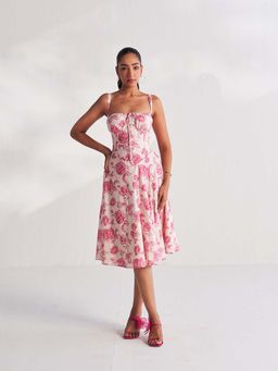Roze - Pink Selena Floral Print Dress