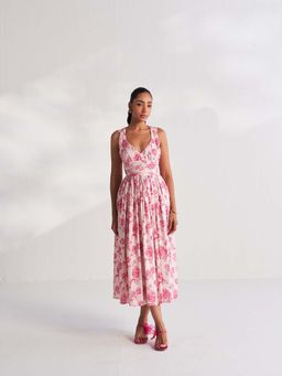 Roze - Pink Stella Floral Print Dress
