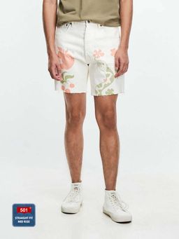Levi's - Men 501 Straight Fit Denim Shorts-white