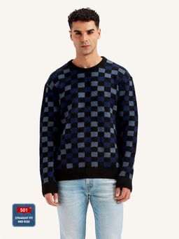 Levi's - Mens Checks Black Crew Neck Sweater