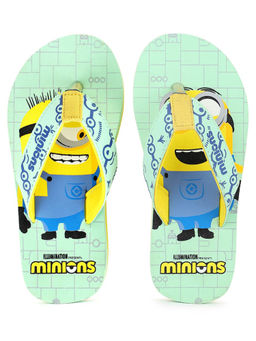 Kidsville - Minions Featured Light Green Flipflops For Boys