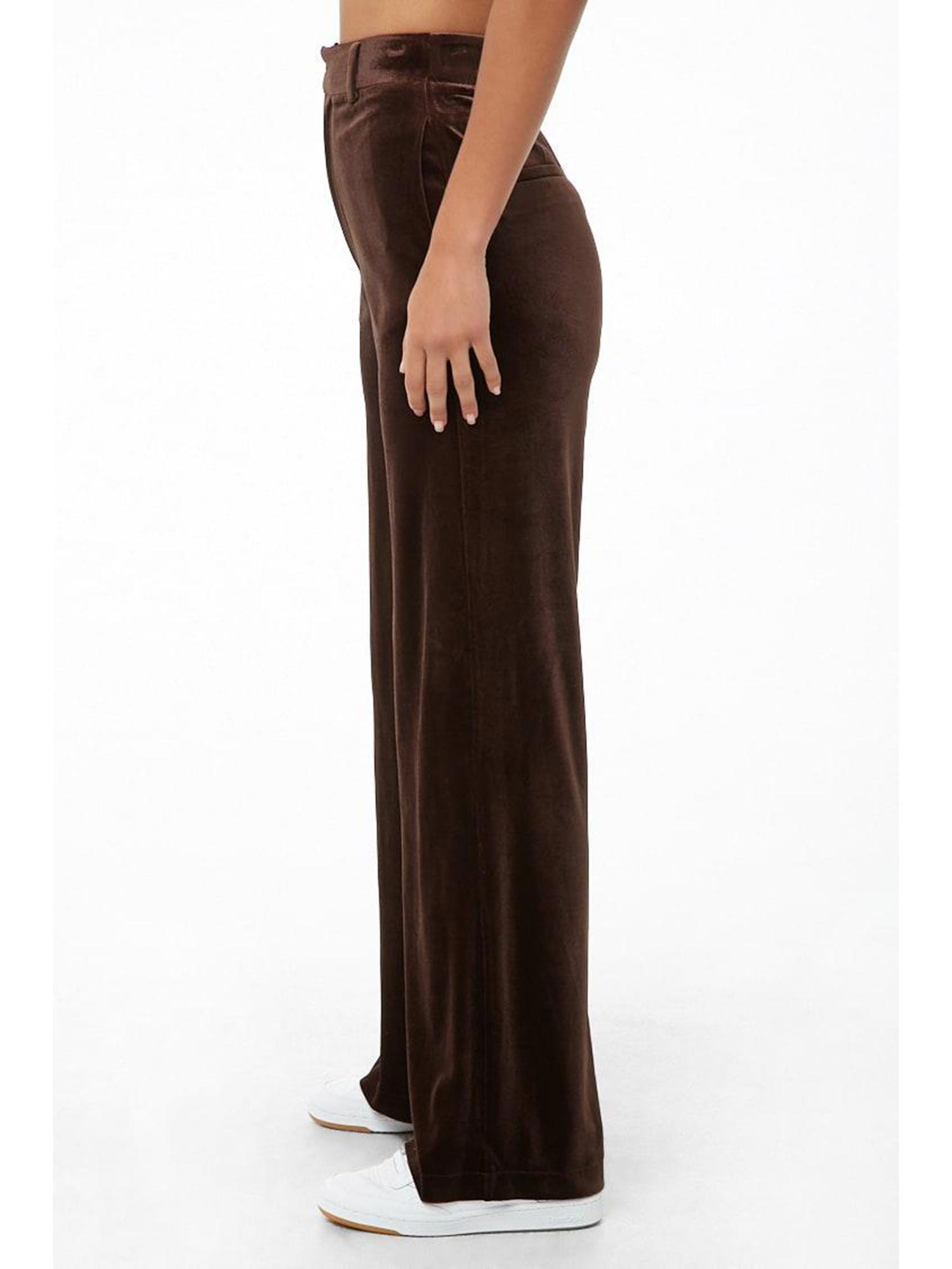 Dark Brown Velvet Wide-Leg Pant 