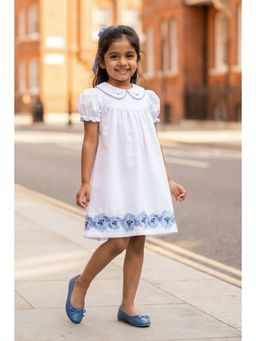 Lagorii - Girls White Cotton Dress