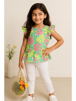 Tales & Stories - Girls Green Viscose Top