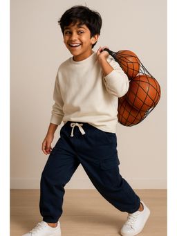 Tales & Stories - Boys Navy Blue Cotton Joggers