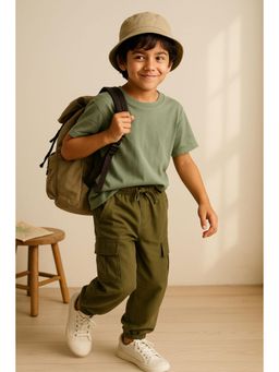Tales & Stories - Boys Olive Cotton Joggers