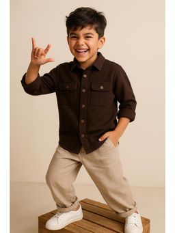 Tales & Stories - Boys Brown Cotton Shirt
