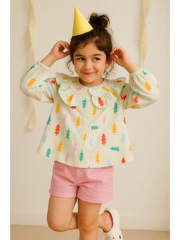 Tales & Stories - Girls Cream Cotton Top
