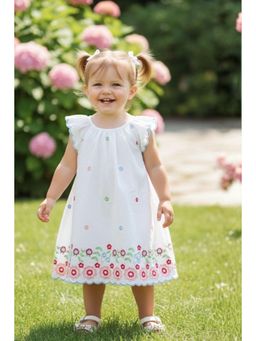 Lagorii - Girls White Cotton Dress