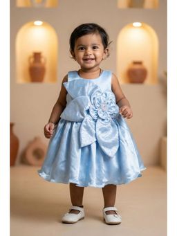 Lagorii - Girls Blue Satin Dress