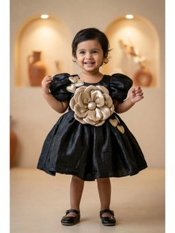 Lagorii - Girls Black Satin Dress