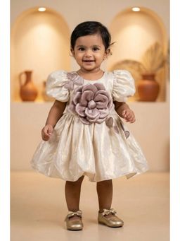 Lagorii - Girls Cream Satin Dress