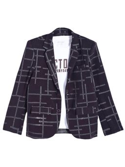 CHARCHIT - Boys Purple Cotton Blend Blazer with T-shirt