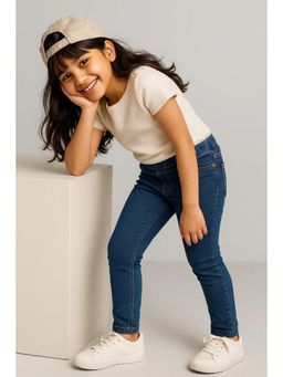 Tales & Stories - Girls Blue Lycra Jegging