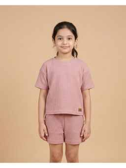 FUNKRAFTS - Girls Pink Cotton T-shirt with Shorts