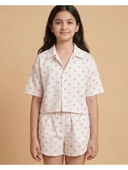 FUNKRAFTS - Girls Off White Textile Shirt with Shorts