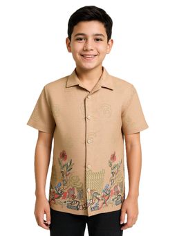 CHARCHIT - Boys Peach Cotton Blend Shirt