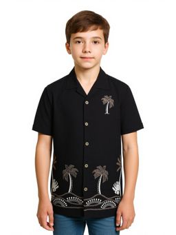 CAVIO - Boys Black Cotton Blend Shirt