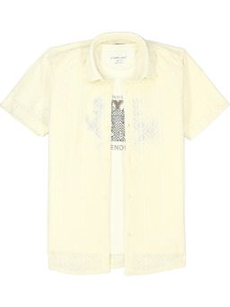 CHARCHIT - Boys Cream Cotton Shirt with T-shirt